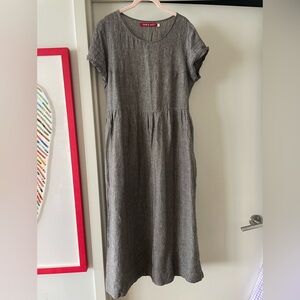 No. 17 Linen Tea Dress in Seville Stripe